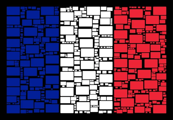 Флаг Франции Шаблон заполненных прямоугольников — стоковый вектор