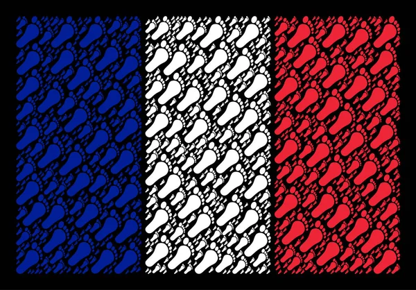 Μωσαϊκό του ανθρώπινου αποτυπώματος στοιχεία σημαία της Γαλλίας — Διανυσματικό Αρχείο