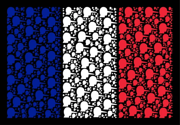 Flaga francuski mozaika Lier elementów — Wektor stockowy