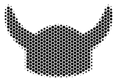 Altıgen yarı ton boynuzlu miğfer simgesi