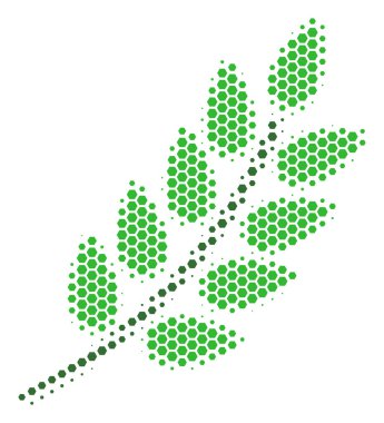 Altıgen yarı ton yaprak şube simgesi