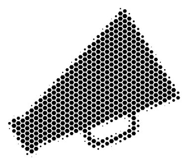 Altıgen yarı ton megafon simgesi