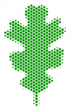 Altıgen yarı ton Meşe yaprağı simgesi