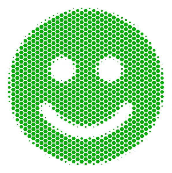 Εξάγωνο ράστερ ευτυχής χαμόγελο εικονίδιο — Διανυσματικό Αρχείο