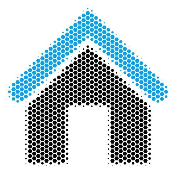 Ikona sześciokąt półtonów domu — Wektor stockowy