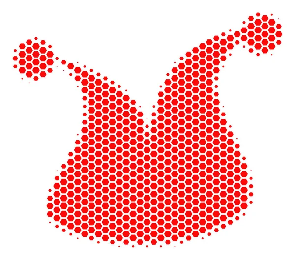 Hexagon Halftone Joker Hat Icon — Stock Vector