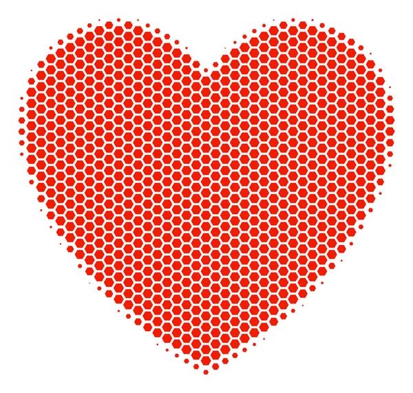 Hexagon Halftone Love Heart Icon — Stock Vector