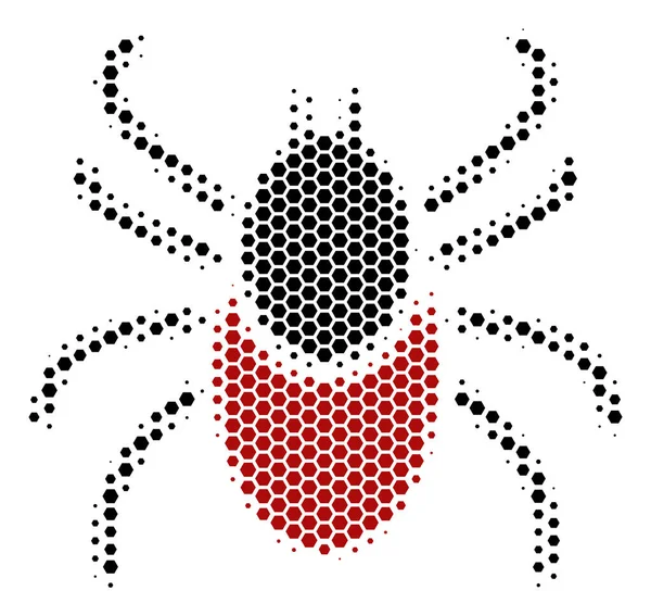 Hexagone Halftone acarien Tick Icon — Image vectorielle