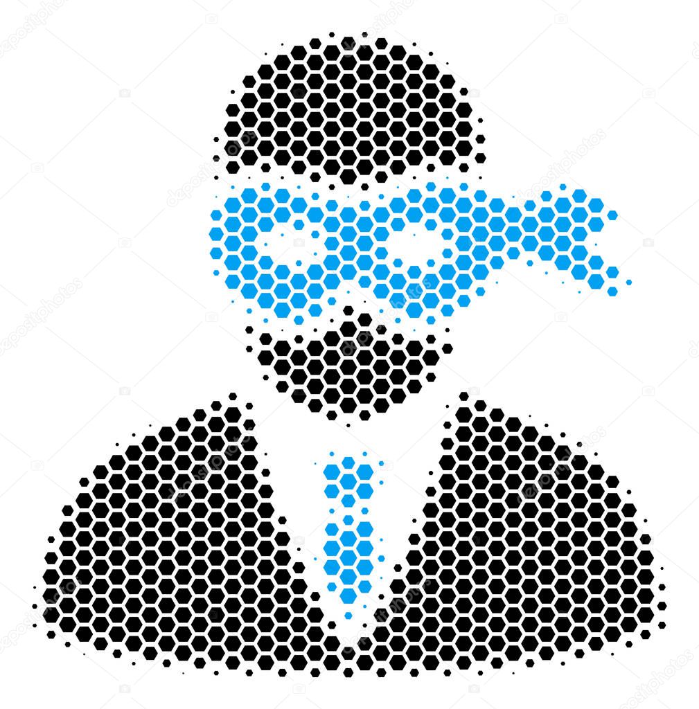 Hexagon Halftone Masked Thief Icon