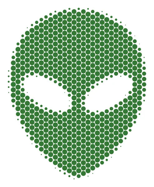 Halfone Dot Alien Gesicht Symbol — Stockfoto