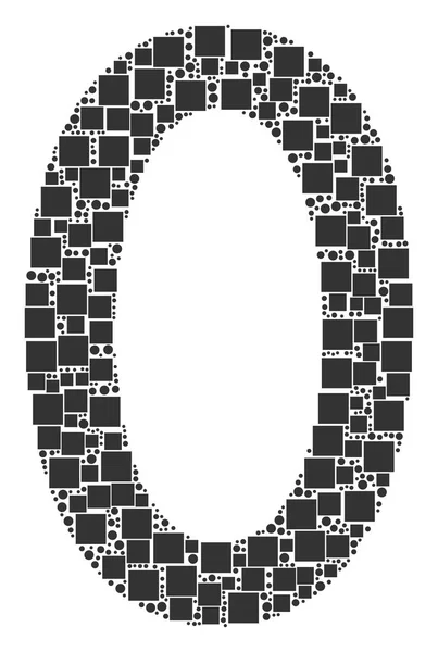 Μηδενικό ψηφίο κολάζ από πλατείες και κύκλους — Φωτογραφία Αρχείου