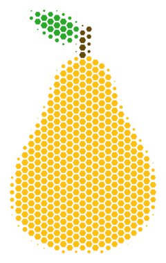 Altıgen yarı ton armut simgesi