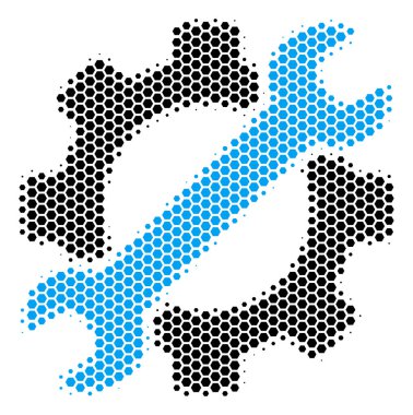 Altıgen yarı ton hizmet araçlar simgesi