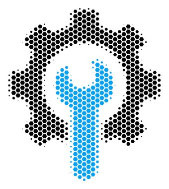 Altıgen yarı ton hizmet araçlar simgesi