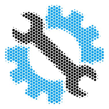 Altıgen yarı ton hizmet araçlar simgesi