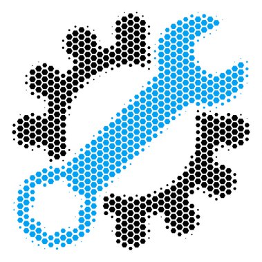 Altıgen yarı ton hizmet araçlar simgesi