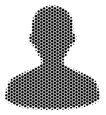 Altıgen yarı ton kullanıcı simgesi