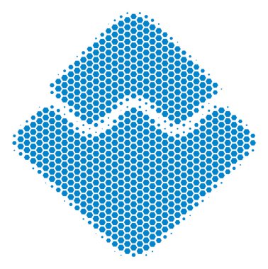 Altıgen yarı ton dalgalar para birimi simgesi