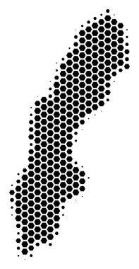 Altıgen yarı ton İsveç harita simgesi