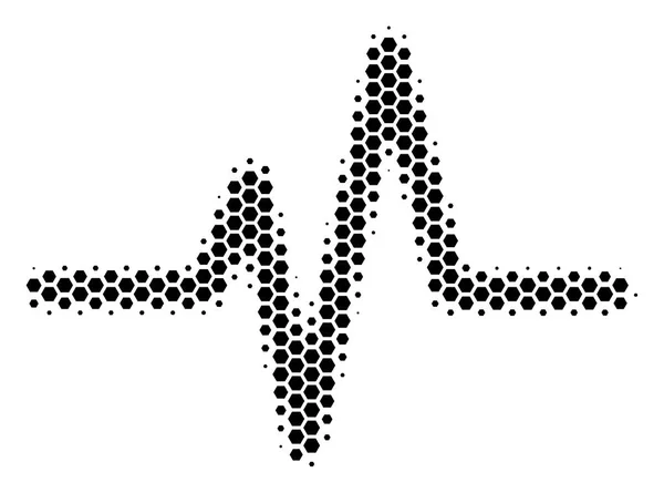 Hexagon Halftone Pulse Icon — Stock Vector