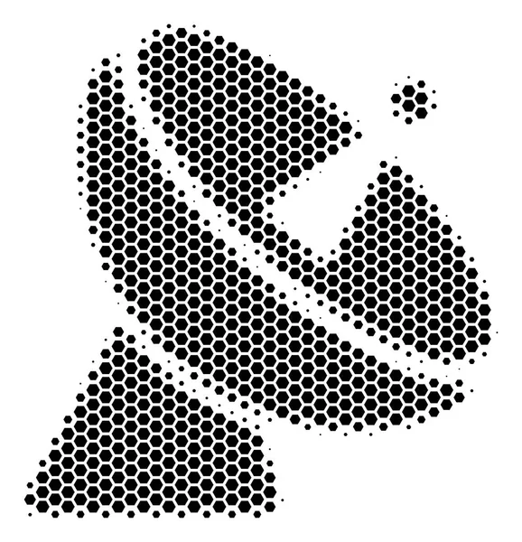 Ikona sześciokąt półtonów radioteleskopu — Wektor stockowy