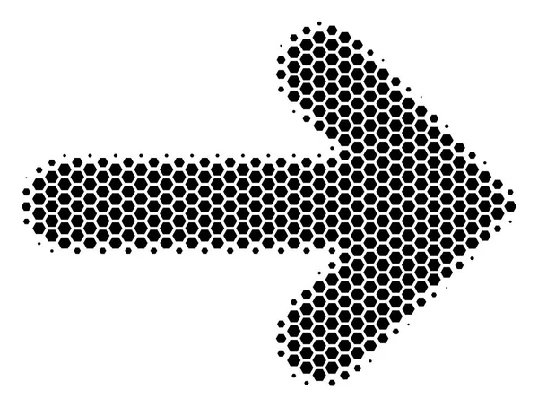 Sechskant-Pfeil-Symbol nach rechts — Stockvektor