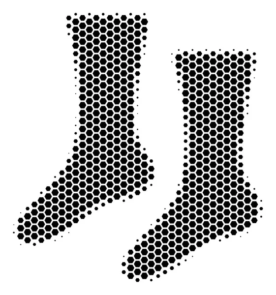 Šestiúhelník polotónů ponožky ikona — Stockový vektor