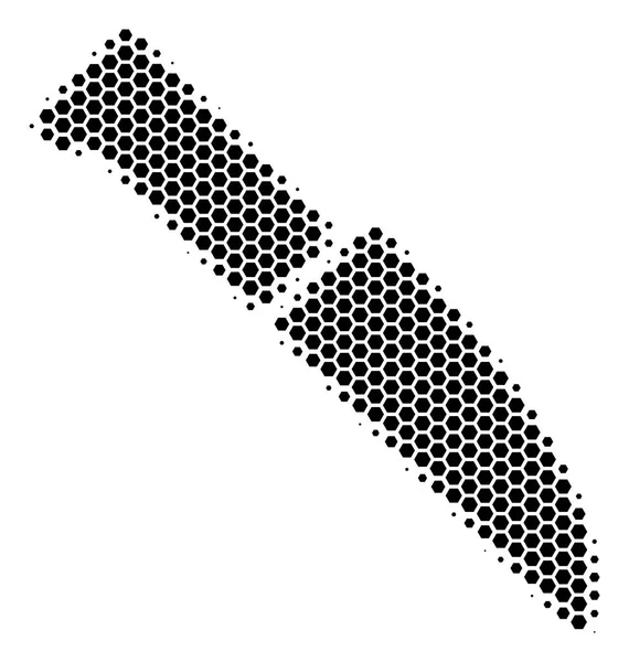 Hexagone demi-ton chirurgie couteau icône — Image vectorielle