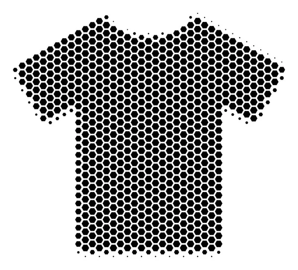 Halftone hexágono T-shirt Ícone — Vetor de Stock