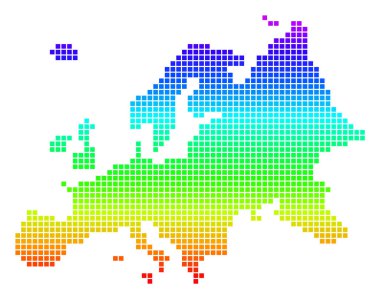 Parlak piksel Avrupa Haritası