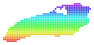 Renkli Ontario Gölü harita noktalı