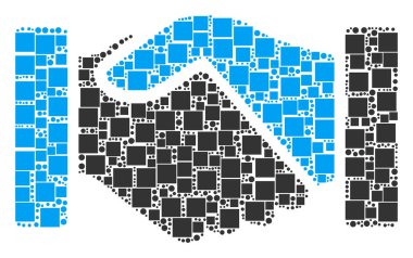 Satın alma el sıkışma mozaik kareler ve daireler