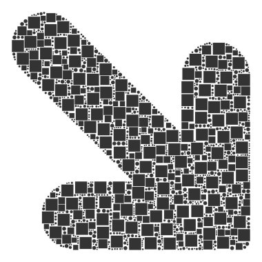 Kareler ve daireler doğru kolaj aşağı ok