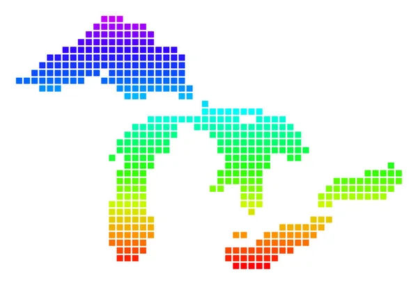 Spectrum prickade stora sjöarna karta — Stock vektor