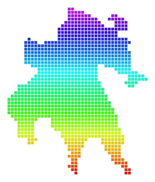 Spektrum Dot Peloponnészosz fél-sziget Térkép — Stock Vector