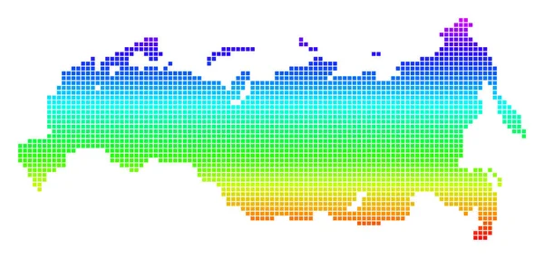 Gekleurde gestippelde Rusland kaart — Stockvector