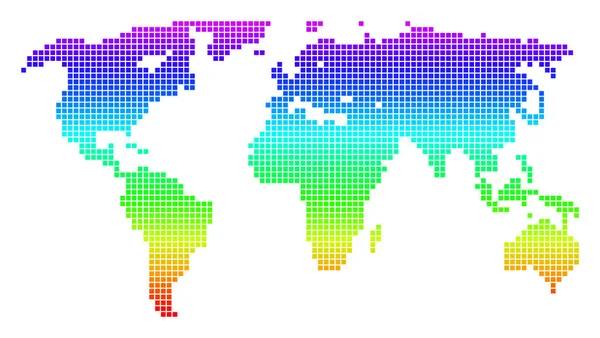 Carte du monde en pointillés colorés — Image vectorielle