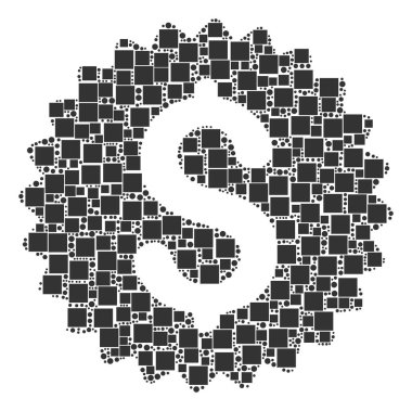 Banka mührü kolaj kareler ve daireler