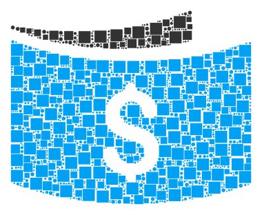 Banknot kolaj kareler ve daireler