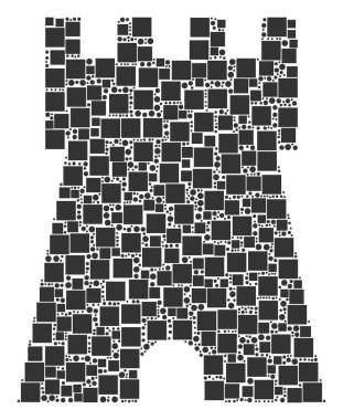 Siper kule mozaik kareler ve daireler