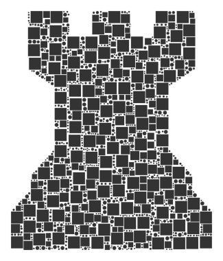 Satranç kule mozaik kareler ve daireler