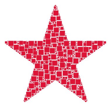 Konfeti yıldız bileşimi kareler ve daireler