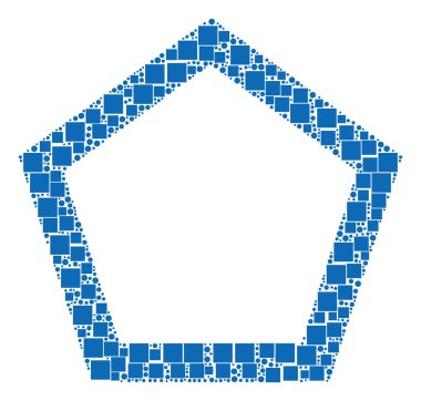 Kontur Pentagon kolaj kareler ve daireler