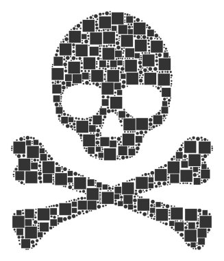 Ölüm kafatası mozaik kareler ve daireler