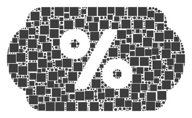 İndirim kupon kolaj kareler ve daireler