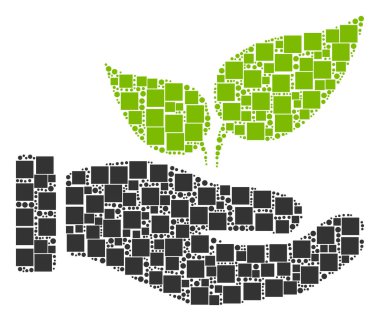 Eco başlangıç el kolaj kareler ve daireler