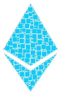 Ethereum Crystal kolaj kareler ve daireler