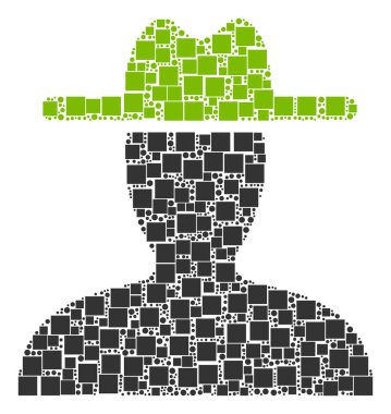 Çiftçi kolaj kareler ve daireler