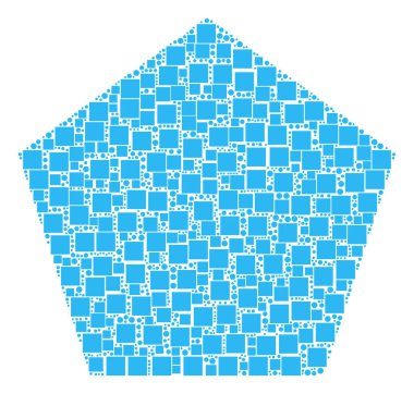 Dolgulu Pentagon mozaik kareler ve daireler