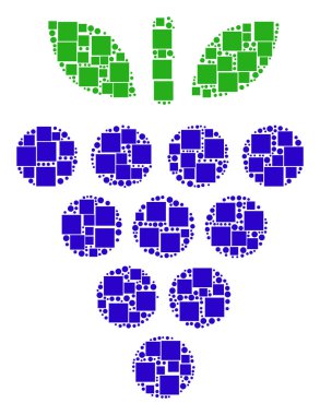 Üzüm kolaj kareler ve daireler